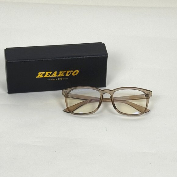 Keakuo Blue-Light Blocking Glasses Champagne Colored Frames - Picture 1 of 4